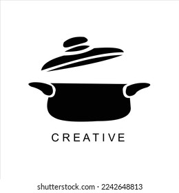 cooking equipment pot vector logo design