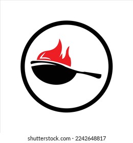 cooking equipment pot vector logo design