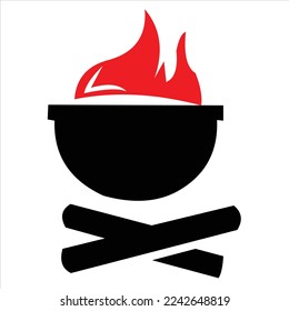 cooking equipment pot vector logo design