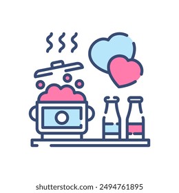 Icono de color relleno de cocina, Ilustración vectorial