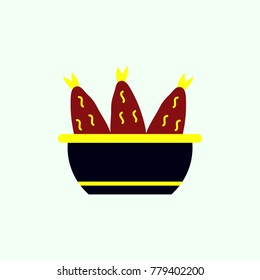 Cooking fish soup icon. Vector Flat illustration
