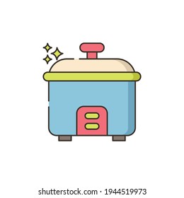 Icono plano de cocina aislado en fondo blanco