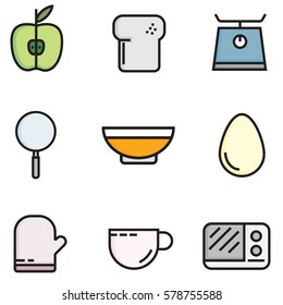 cooking flat icons set vector design, illustration EPS10