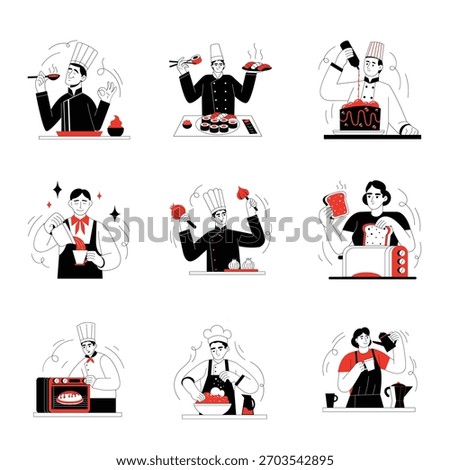 Cooking Flat Style illustration set 2