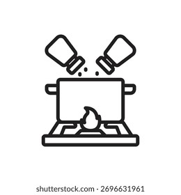 Cooking Flavoring Outline Icon Vector Illustration