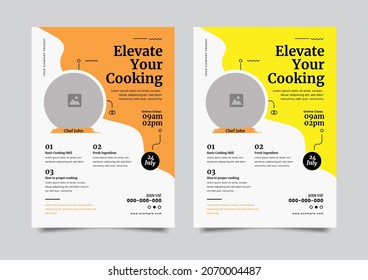 Cooking Flyer poster pamphlet brochure cover design layout background, two colors scheme, vector template in A4 size. cooking  Flyers Poster template.