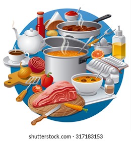cooking food
