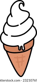 Cooking food color single item icon Soft ice cream