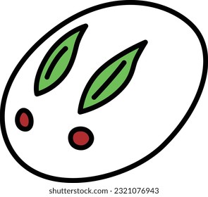 Cooking food color single item icon Japanese sweets rabbit