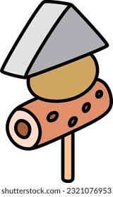 Cooking food color single item icon oden