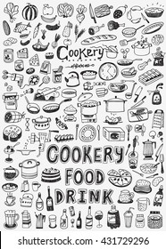 cooking food doodles