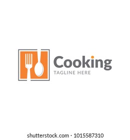 cooking food fork and spoon restaurant logo icon vector template