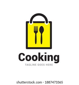 Cooking food fork and spoon restaurant logo icon vector template.