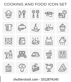 Cooking and food icon set.