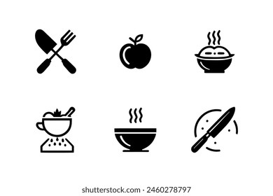 Cooking Food Icon Set Vector