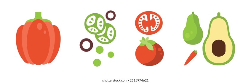 Cooking Food Ingredient for Culinary Vector Set