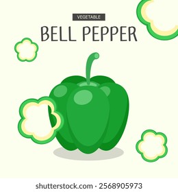 Cooking Food Ingredients Bell peppers. Vegetables similar to paprika. Fresh and sweet cooking ingredients paprika. Illustration used as a good ingredient for children's picky eating and dieting