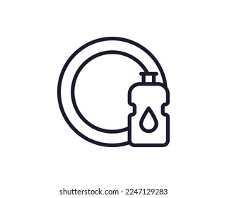 Cooking, food, kitchen signs. Vector symbol in modern line style. Editable stroke. Line icon of dishwashing detergent 