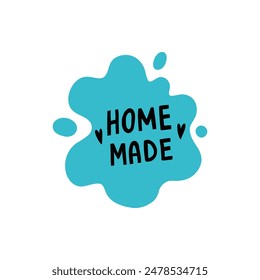 Cooking food lettering Home Made. Kitchen badge logo, baking food typography and cook label vector on white background