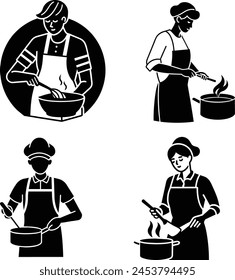 Cooking food logo icon vector illustration