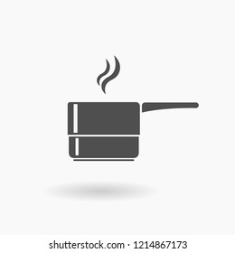 Cooking Food in Saucepan Icon Illustration silhouette.