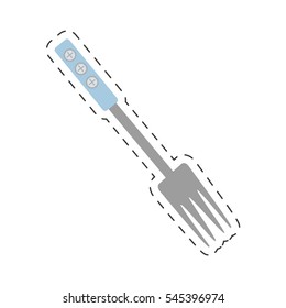 cooking fork utensils kitchen cut line vector illustration eps 10