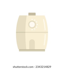 Cooking fry appliance icon flat vector. Deep fryer. Oil basket isolated