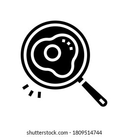 cooking frying egg glyph icon vector. cooking frying egg sign. isolated contour symbol black illustration