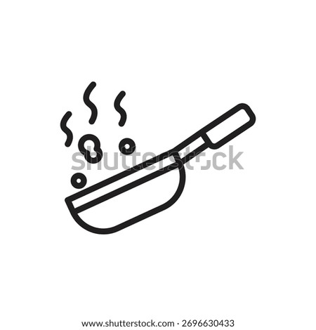 Cooking Frying Outline Icon Vector Illustration