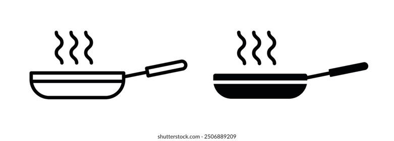 Cooking Frying Pan Icon Ideal for Culinary and Kitchen Use. Flat illustration of vector icon on white background