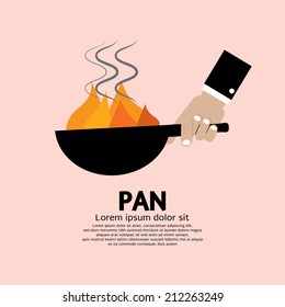 Cooking With Frying Pan Vector Illustration