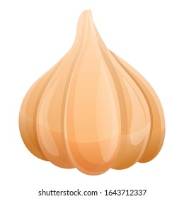 Die Knoblauchsymbol kochen. Cartoon zum Kochen von Knoblauch Vektorillustration Symbol für Webdesign einzeln auf weißem Hintergrund