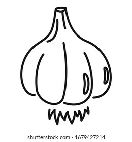 Cooking garlic icon. Outline cooking garlic vector icon for web design isolated on white background