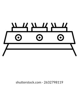 Cooking gas icon Black and white outline vector