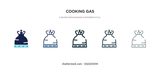 cooking gas icon in different style vector illustration. two colored and black cooking gas vector icons designed in filled, outline, line and stroke style can be used for web, mobile, ui
