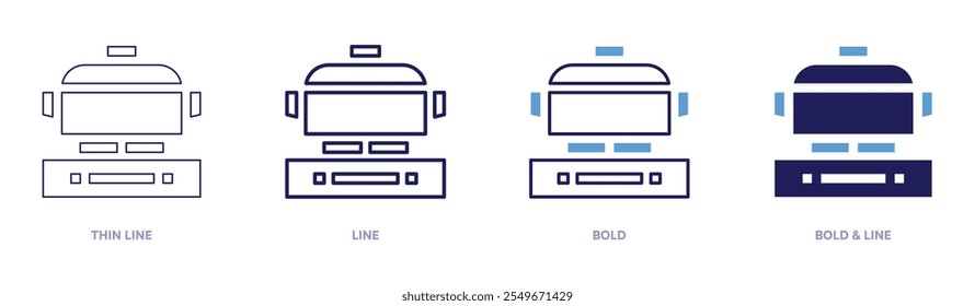 Cooking gas pot icon in 4 different styles. Thin Line, Line, Bold, and Bold Line. Duotone style. Editable stroke.