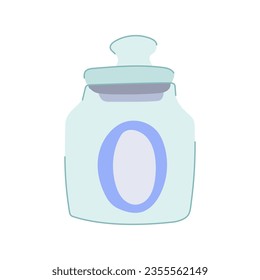 Cartoon mit Glasbehältern kochen. leere organische Zutaten frisch, Recycling Gemüse Kochglas-Behälter Schild. einzelne Vektorgrafik-Vektorgrafik