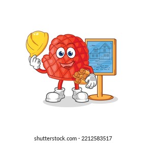 the cooking glove Architect illustration. character vector