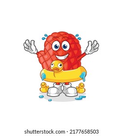 the cooking glove with duck buoy cartoon. cartoon mascot vector