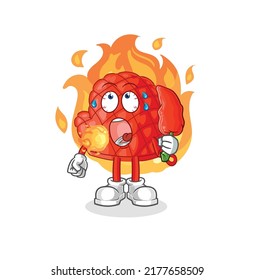 the cooking glove eat hot chilie mascot. cartoon vector