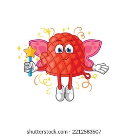 the cooking glove fairy with wings and stick. cartoon mascot vector
