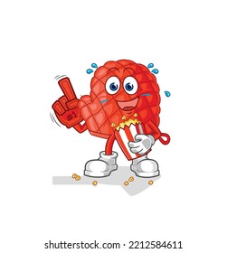 the cooking glove fan with popcorn illustration. character vector
