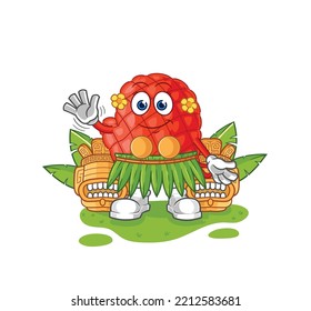 The Cooking Glove Hawaiian Waving Character. Cartoon Mascot Vector