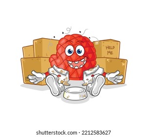 the cooking glove homeless character. cartoon mascot vector