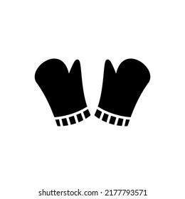 plantilla de logotipo de ilustraciones vectoriales de guantes de cocina para muchos fines. Aislado sobre fondo blanco. estilo glifo.