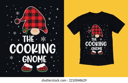 the cooking gnome - Christmas t shirt design free vector svg design template, gnome, santa clause, December  