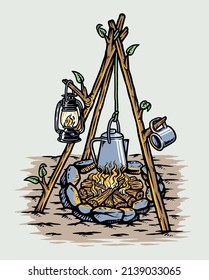 cooking in the great outdoors illustration