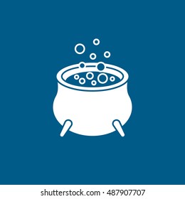 Cooking Halloween Concept Flat Icon On Blue Background