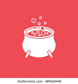 Cooking Halloween Concept Flat Icon On Red Background