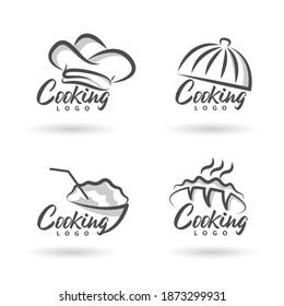 Cooking hand drawn logo design template